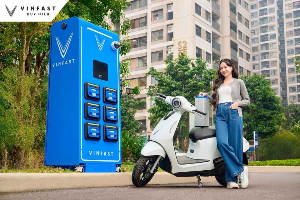 tram doi pin vinfast cho xe may dien evo doi pin