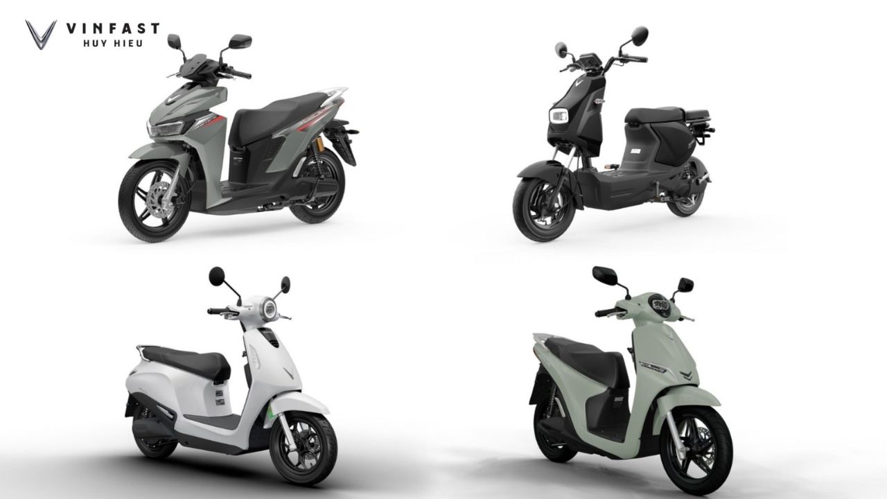 Các mẫu xe máy điện VinFast gồm Evo, Feliz và Flazz với thiết kế hiện đại, đa dạng phân khúc