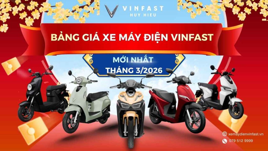 Mở cọc xe điện VinFast đổi pin Evo, Feliz II, Viper tại VinFast Huy Hiệu – ưu đãi giảm 1 triệu đến 15/3