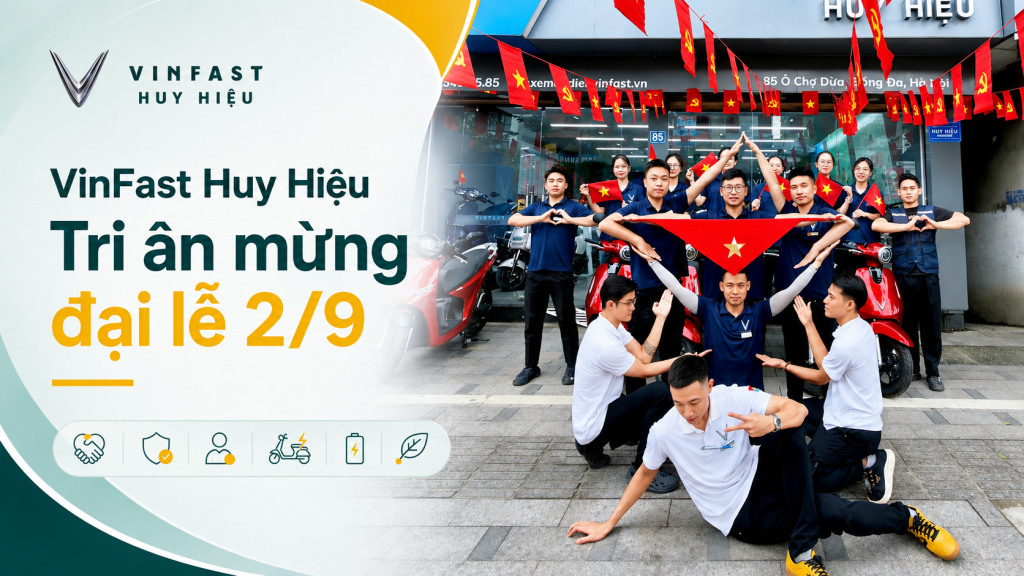 Xe máy điện VinFast Huy Hiệu tri ân mừng đại lễ 2/9