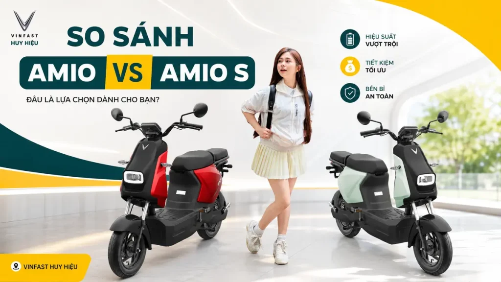 So sánh xe máy điện VinFast Amio S và Amio S2