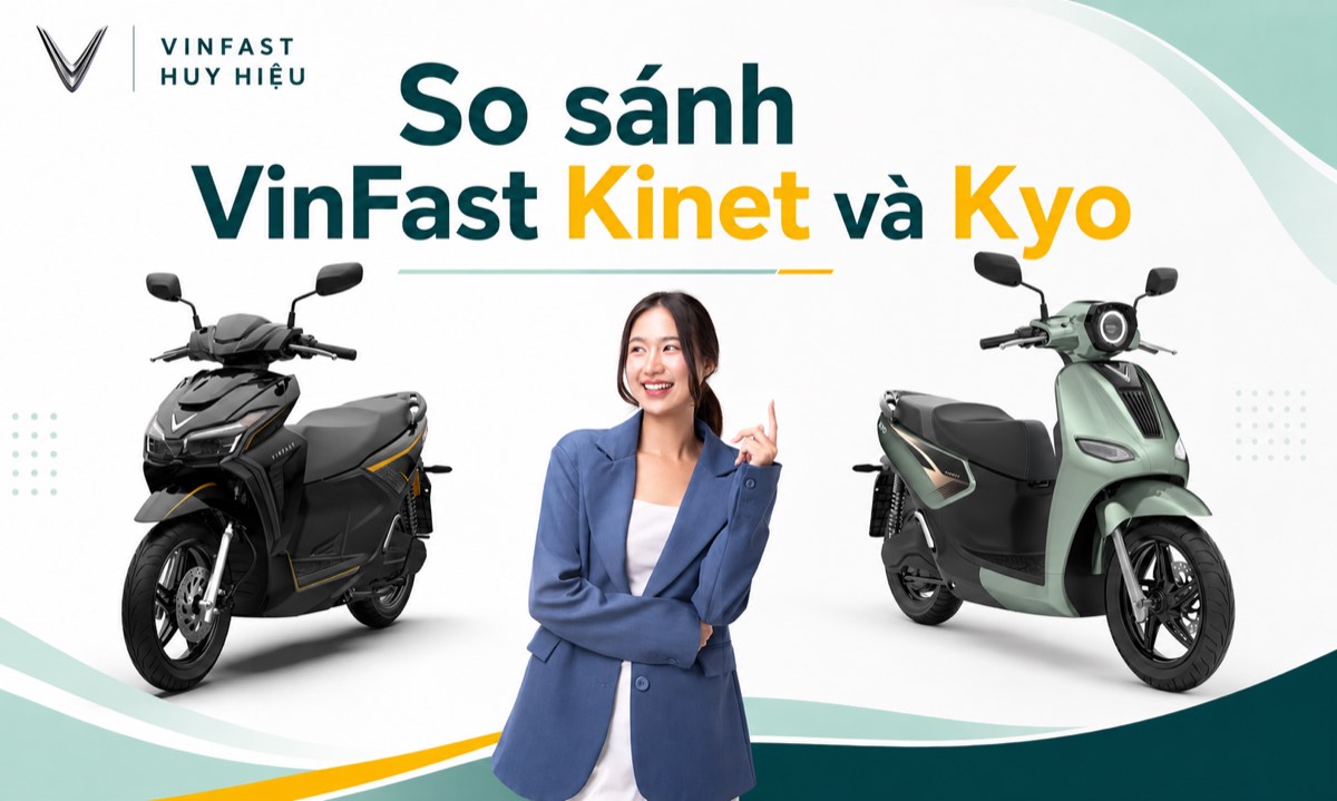 So sánh thiết kế xe máy điện VinFast Kyo và Kinet