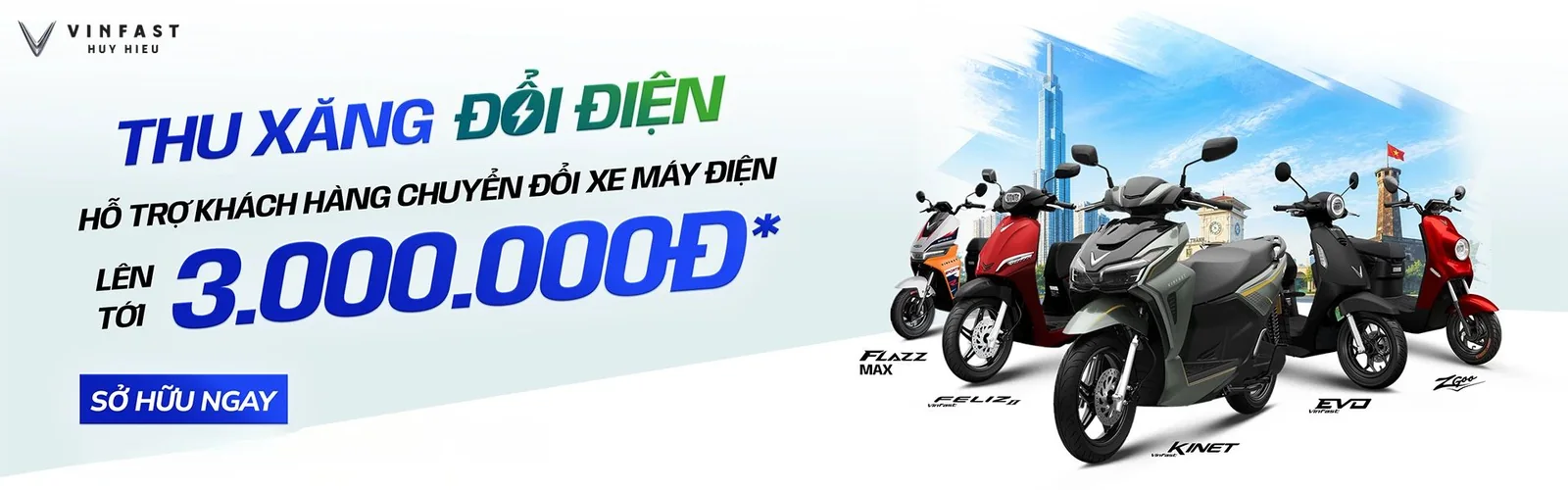 Chương trình Thu xăng đổi điện VinFast hỗ trợ khách hàng lên tới 3 triệu đồng